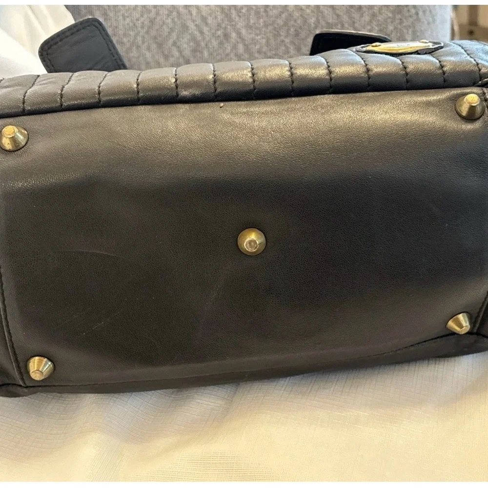 VTG Chloe Brown Quilted Leather Shoulder Bag